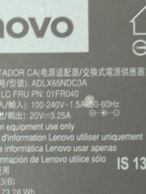 Genuine Lenovo 20V 3.25A 65W ADLX65CLGK2A 01FR155 Power Adapter With UK Plug